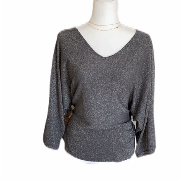 Oscar de la Renta Sweaters - Oscar De La Renta Gray & Silver Shimmery Top M